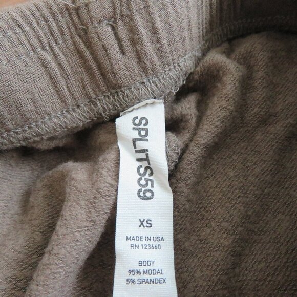 SPLITS59 Brooks Fleece Cropped Flare Pants in Lentil Athleisure Neutral Sz XS - Picture 13 of 13